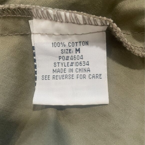 Deuce Jeans Utility Shirt Dress Army Green Button Front Cotton Safari Gorpcore M - Picture 4 of 12